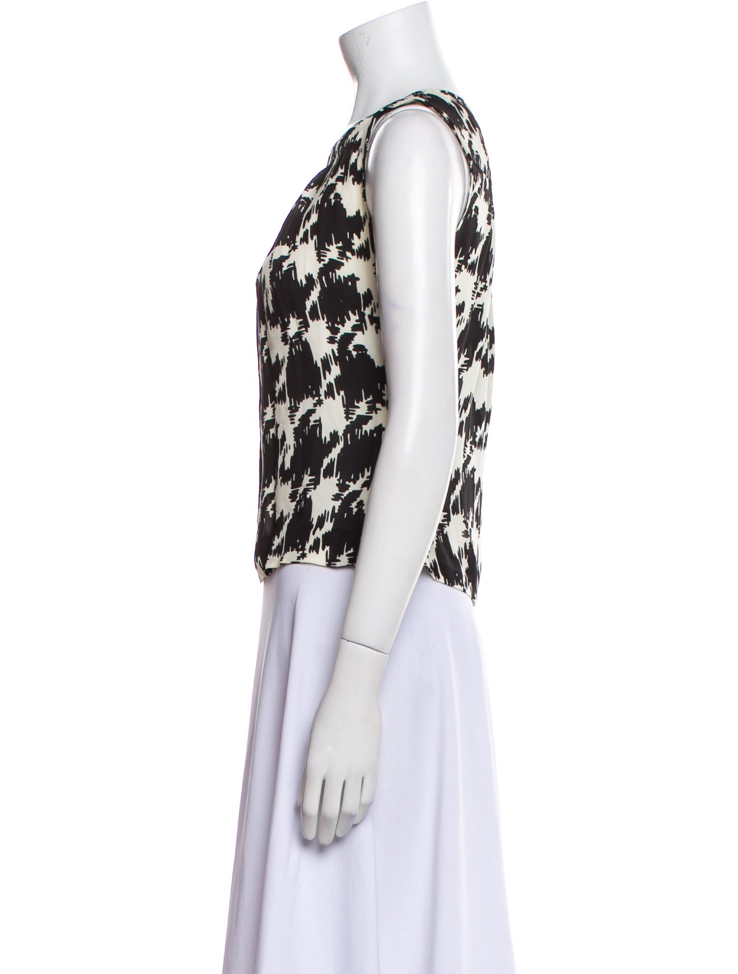 Tory Burch Printed Scoop Neck Top