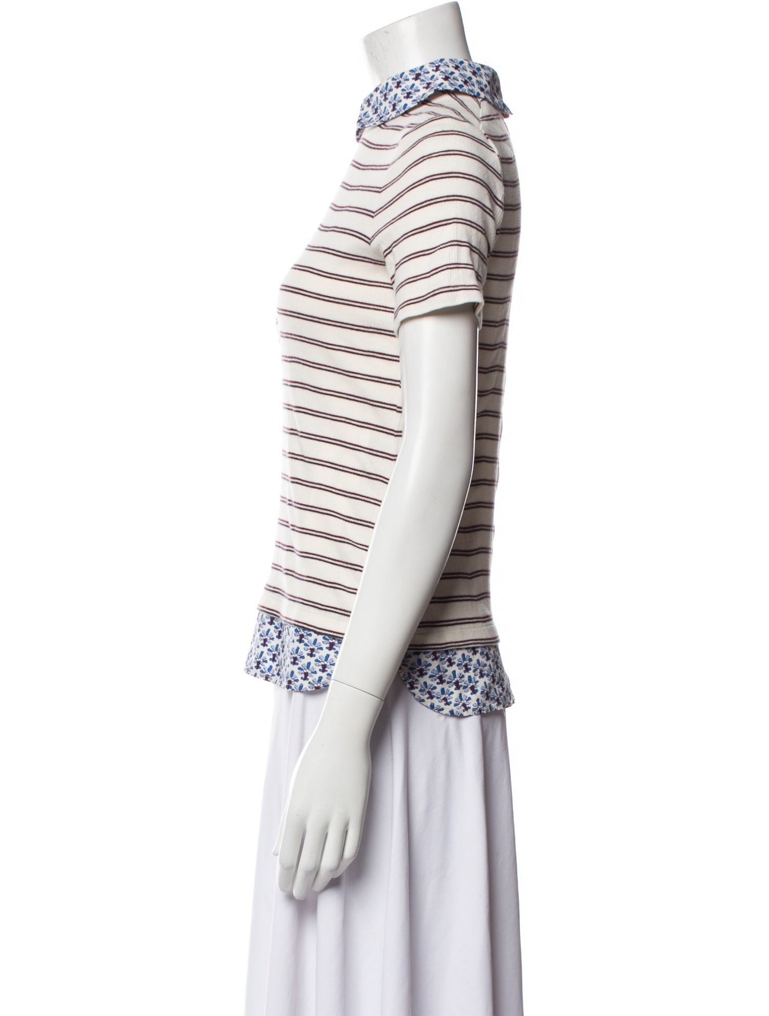 Tory Burch Striped Mock Neck Top