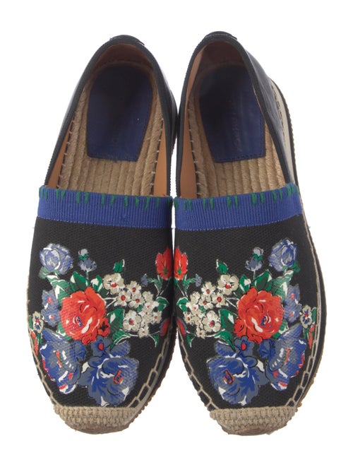 Tory Burch Leather Floral Print Espadrilles