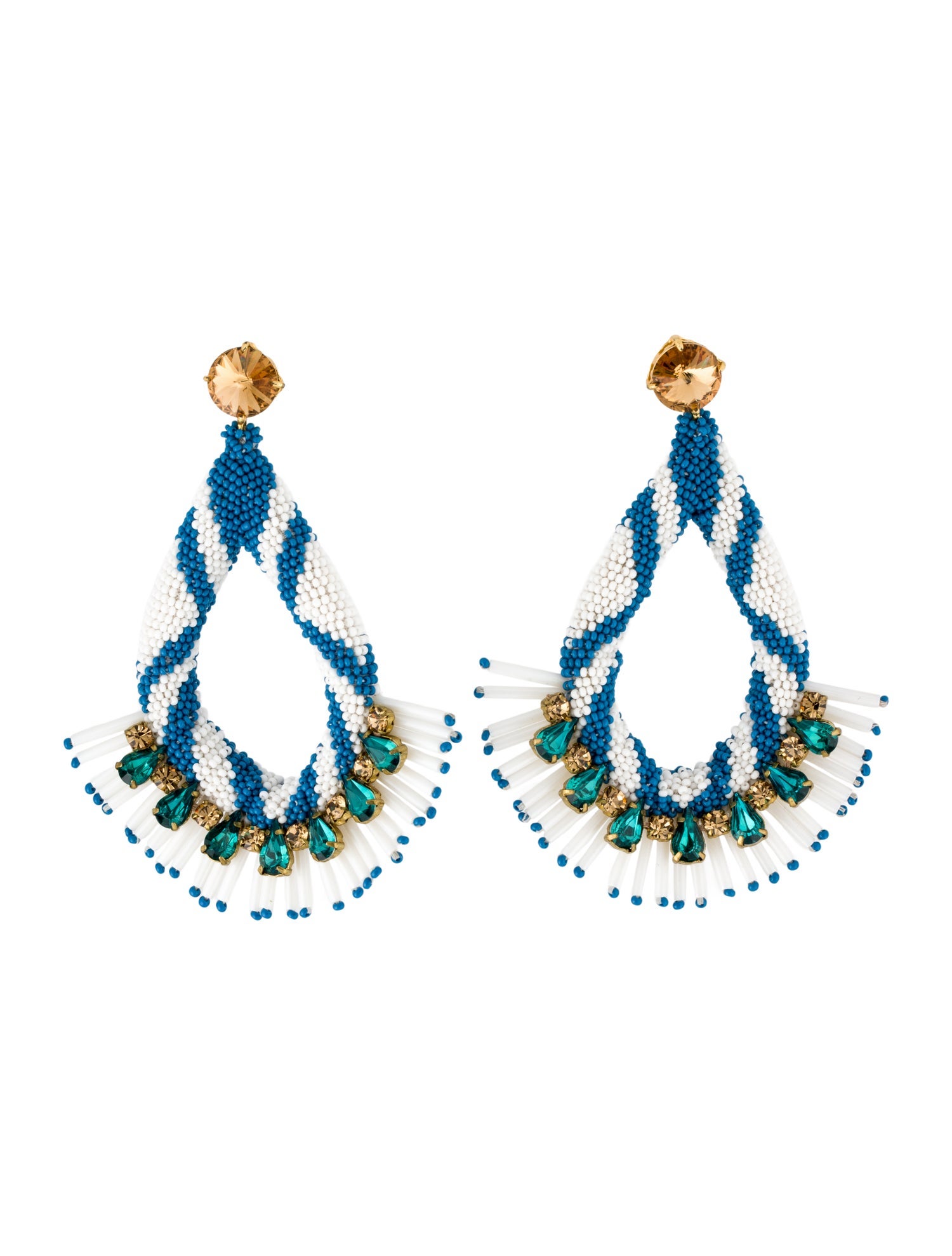 Tory Burch Crystal Beaded Statement Drop Earrings