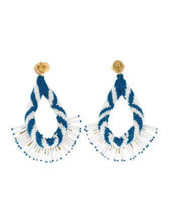 Tory Burch Crystal Beaded Statement Drop Earrings