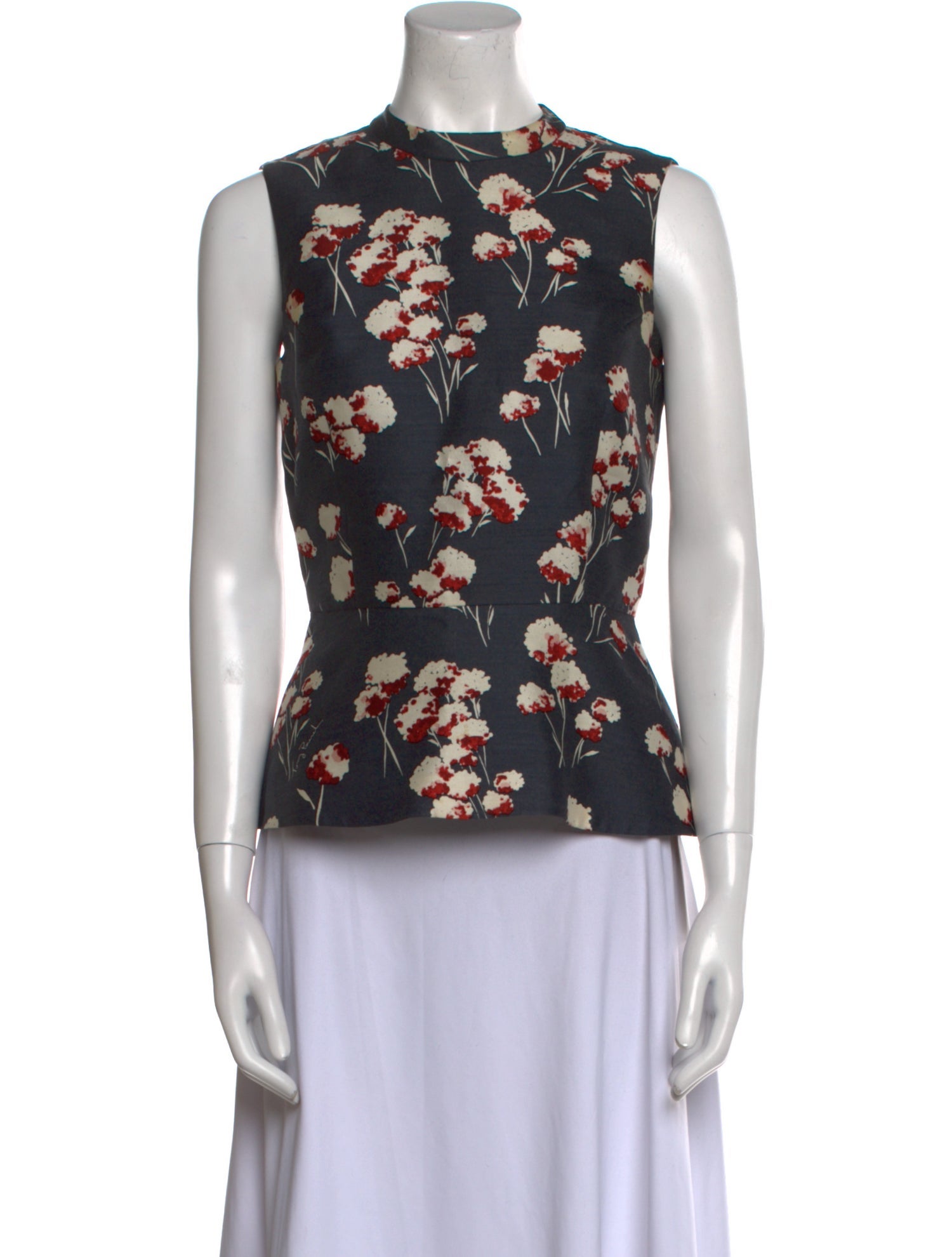 Tory Burch Wool Floral Print Blouse