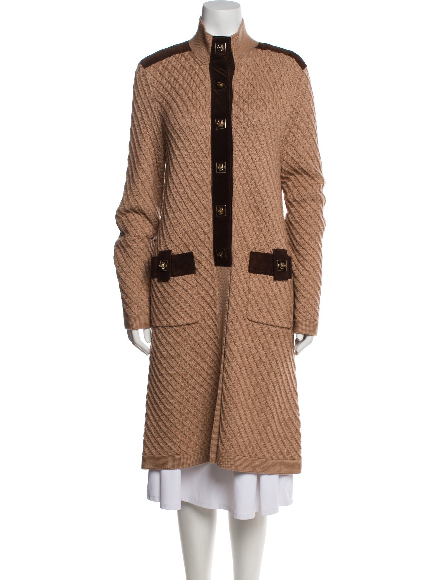 Tory Burch Wool Striped Coat