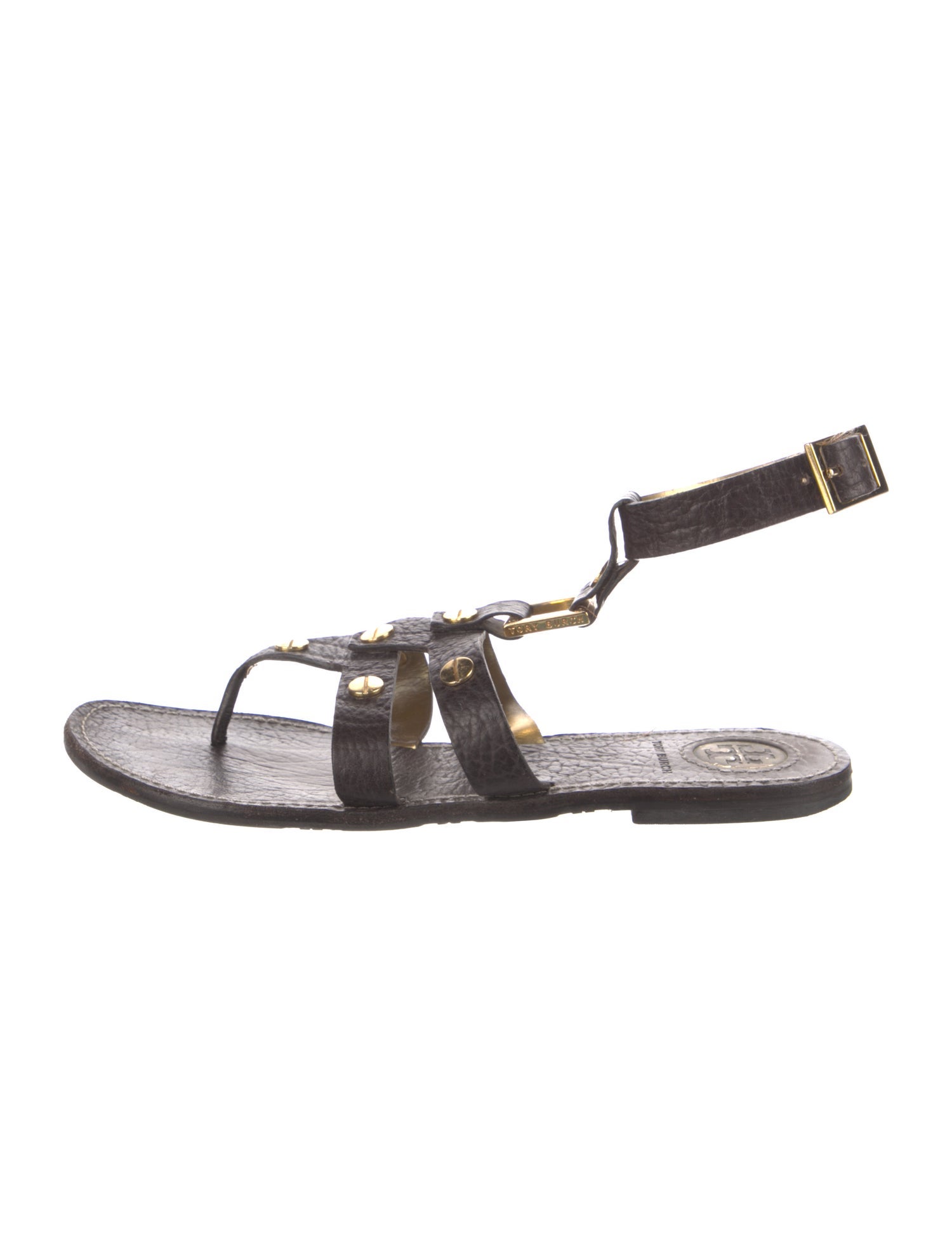 Tory Burch Leather Studded Accents Gladiator Sandals