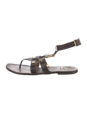 Tory Burch Leather Studded Accents Gladiator Sandals