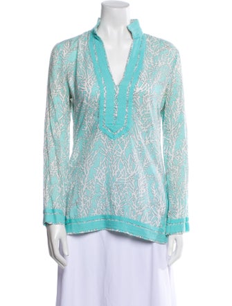 Tory Burch Paisley Print V-Neck Tunic