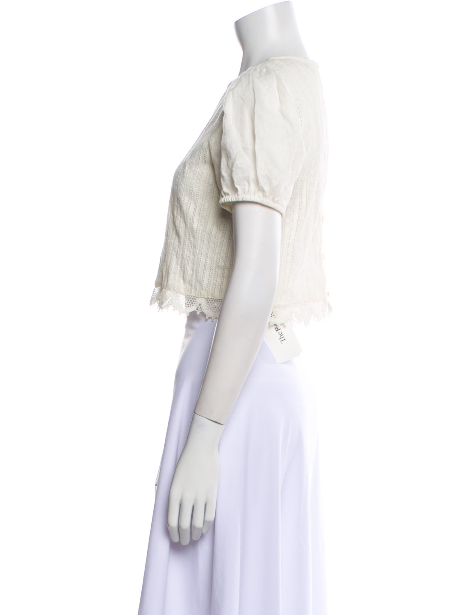 Tory Burch Crew Neck Short Sleeve Crop Top