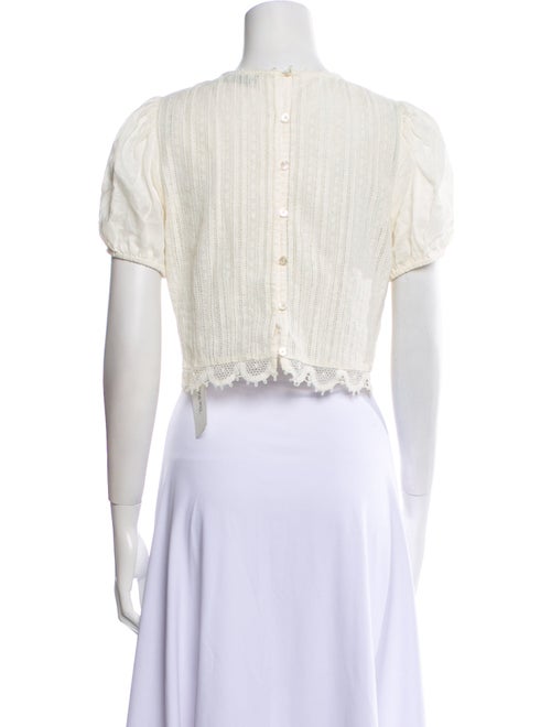 Tory Burch Crew Neck Short Sleeve Crop Top