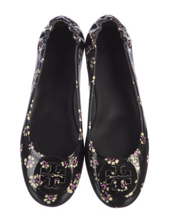 Tory Burch Patent Leather Floral Print Ballet Flats
