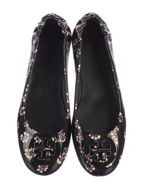 Tory Burch Patent Leather Floral Print Ballet Flats