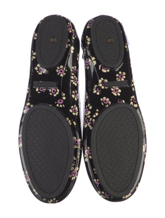 Tory Burch Patent Leather Floral Print Ballet Flats