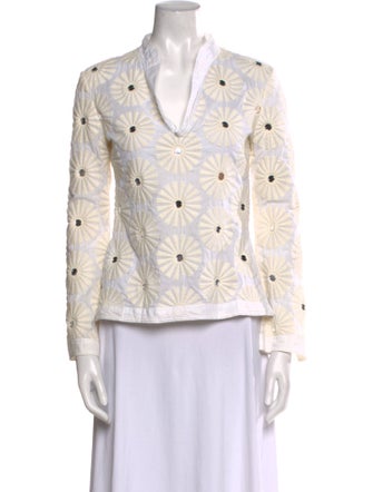 Tory Burch Printed V-Neck Blouse