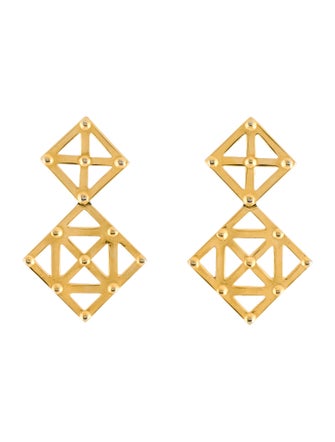 Tory Burch Cut Out Clip-On Drop Earrings