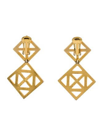 Tory Burch Cut Out Clip-On Drop Earrings
