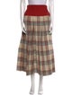 Tory Burch Plaid Print Midi Length Skirt
