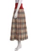 Tory Burch Plaid Print Midi Length Skirt