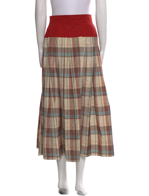 Tory Burch Plaid Print Midi Length Skirt