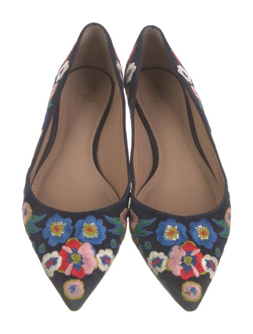 Tory Burch Suede Floral Print Flats