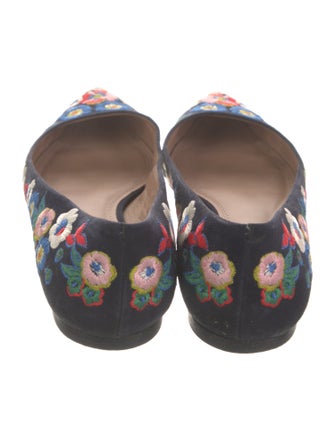 Tory Burch Suede Floral Print Flats
