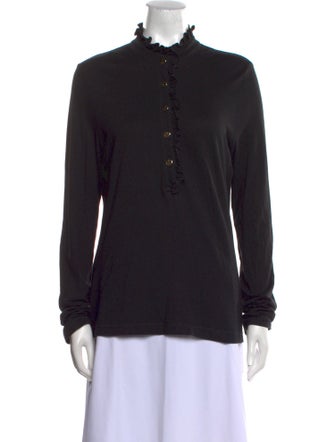 Tory Burch Mock Neck Long Sleeve Top