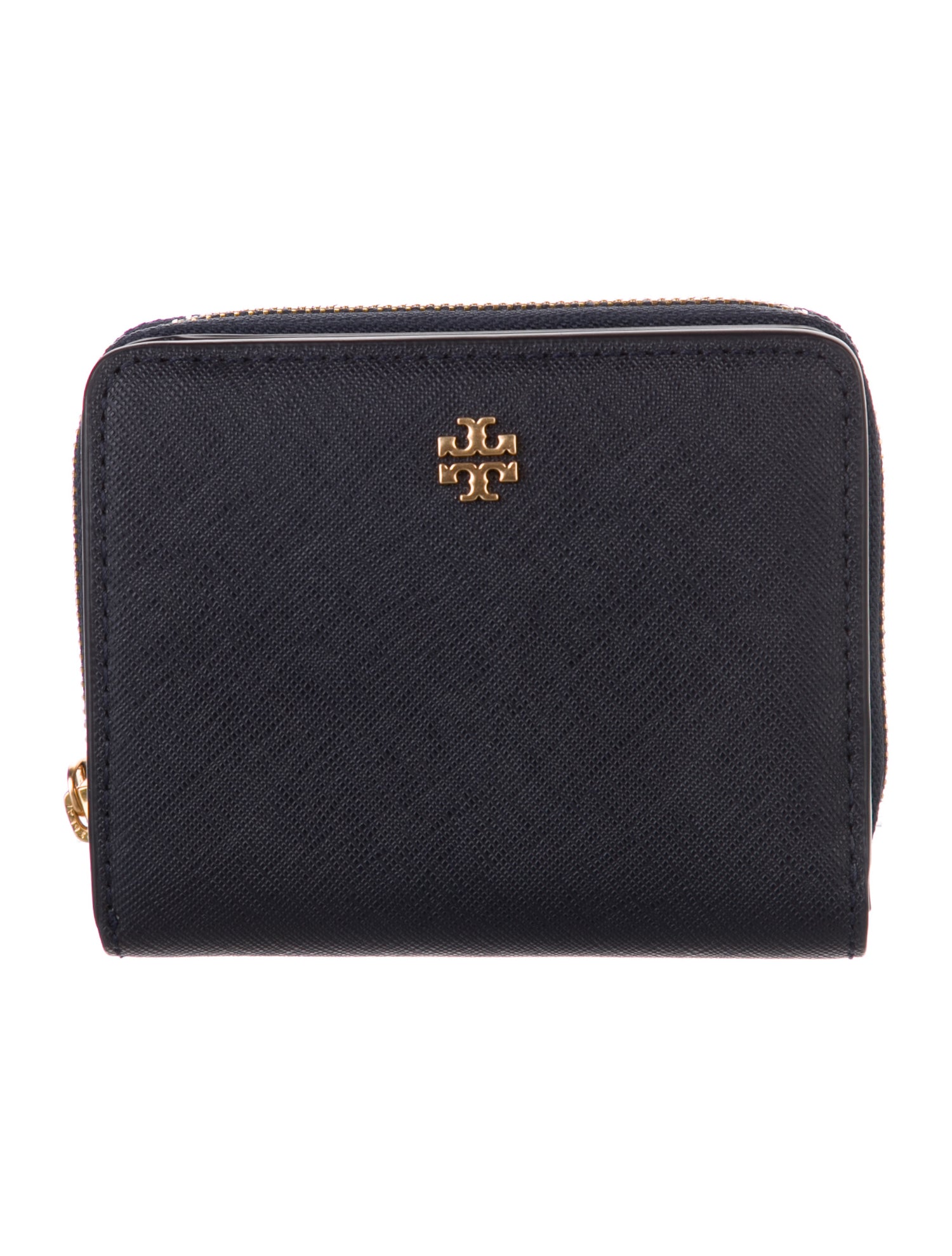 Tory Burch Signature Logo Leather Compact Wallet