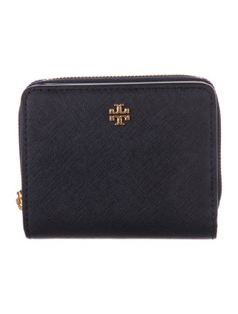 Tory Burch Signature Logo Leather Compact Wallet