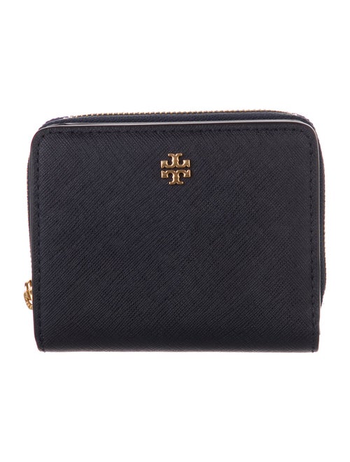 Tory Burch Signature Logo Leather Compact Wallet
