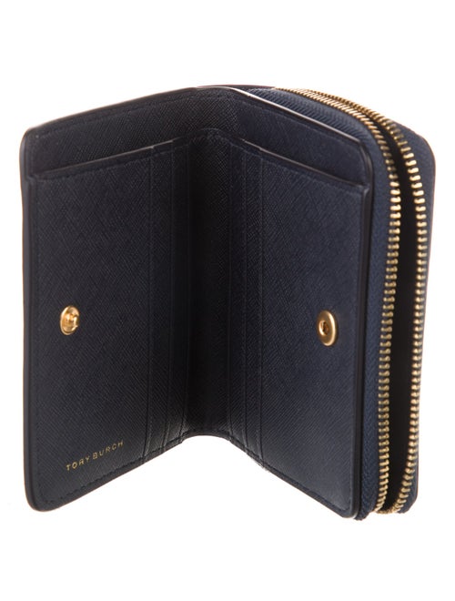 Tory Burch Signature Logo Leather Compact Wallet