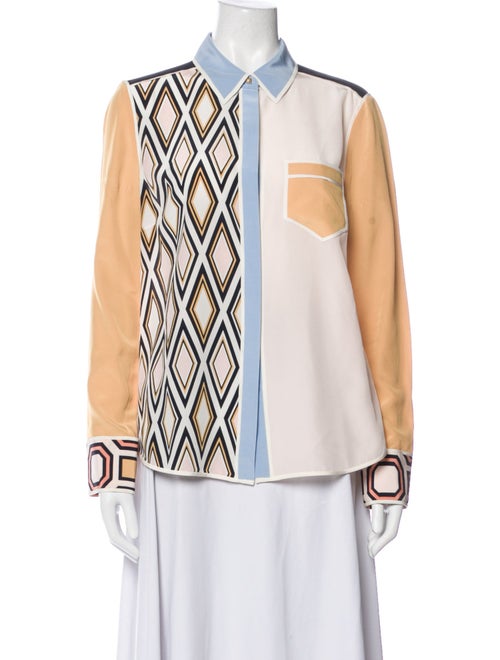 Tory Burch Silk Printed Button-Up Top