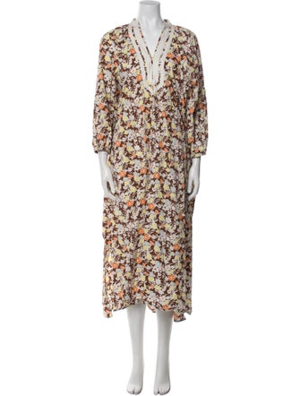 Tory Burch Floral Print Long Dress