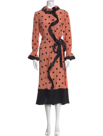 Tory Burch Polka Dot Print Long Dress