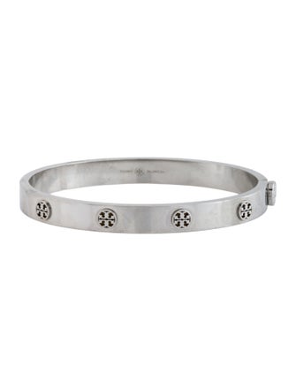 Tory Burch Logo Studded Hinged Bracelet