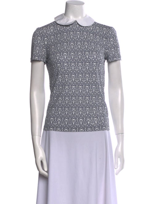 Tory Burch Printed Mock Neck Top
