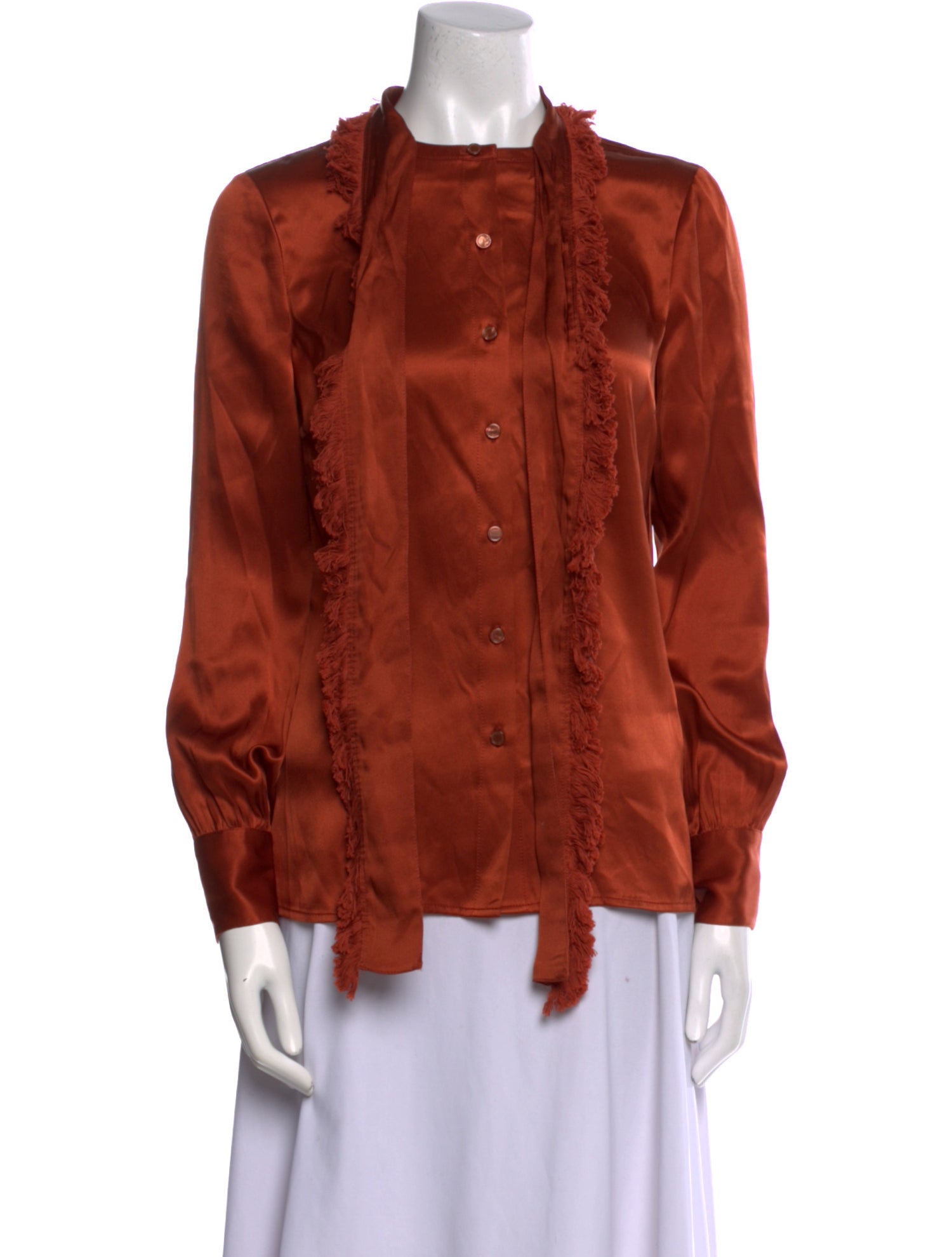 Tory Burch Silk Mock Neck Button-Up Top w/ Tags