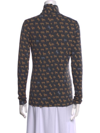 Tory Burch Printed Turtleneck Top