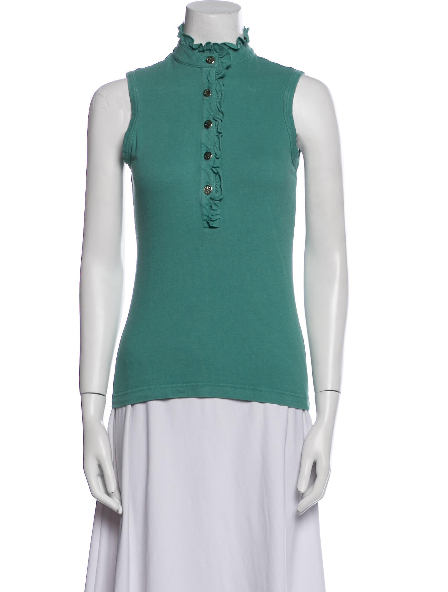 Tory Burch Mock Neck Sleeveless Top