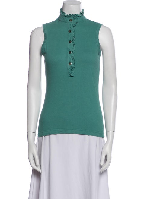 Tory Burch Mock Neck Sleeveless Top