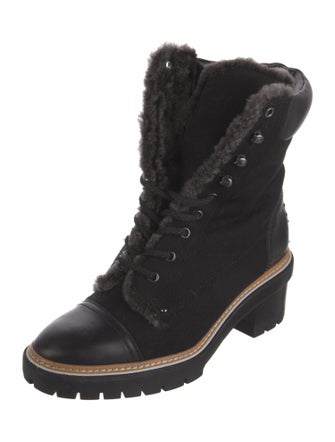 Tory Burch Suede Fur Trim Boots