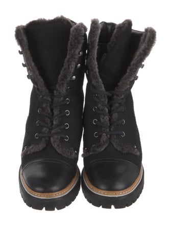 Tory Burch Suede Fur Trim Boots