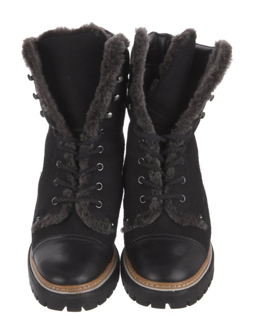 Tory Burch Suede Fur Trim Boots