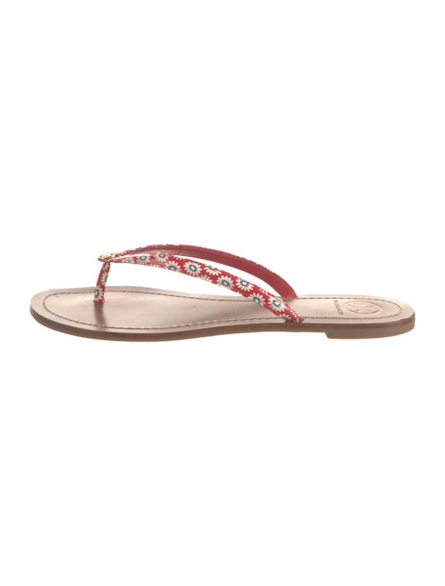 Tory Burch Leather Printed Flip Flops