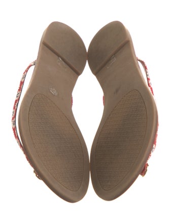 Tory Burch Leather Printed Flip Flops