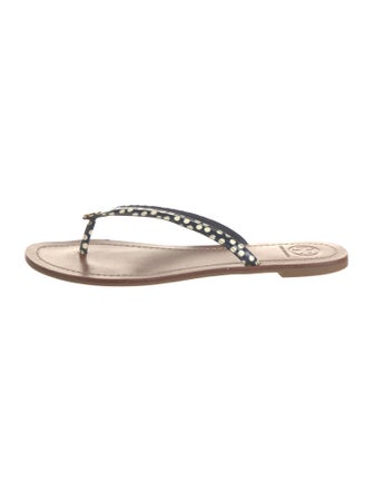 Tory Burch Leather Printed Flip Flops
