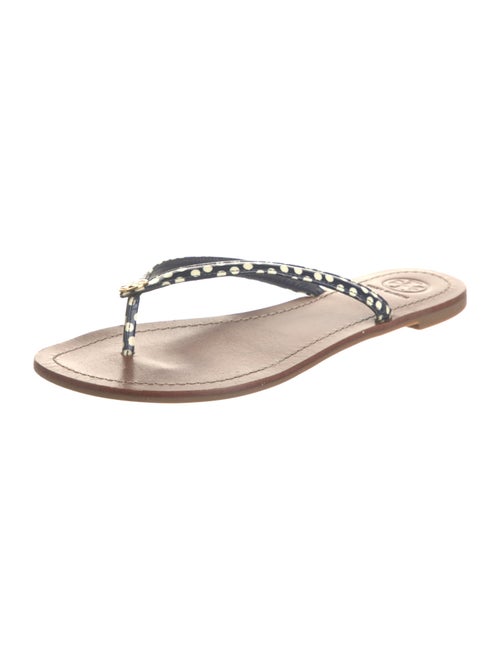 Tory Burch Leather Printed Flip Flops
