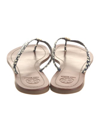 Tory Burch Leather Printed Flip Flops