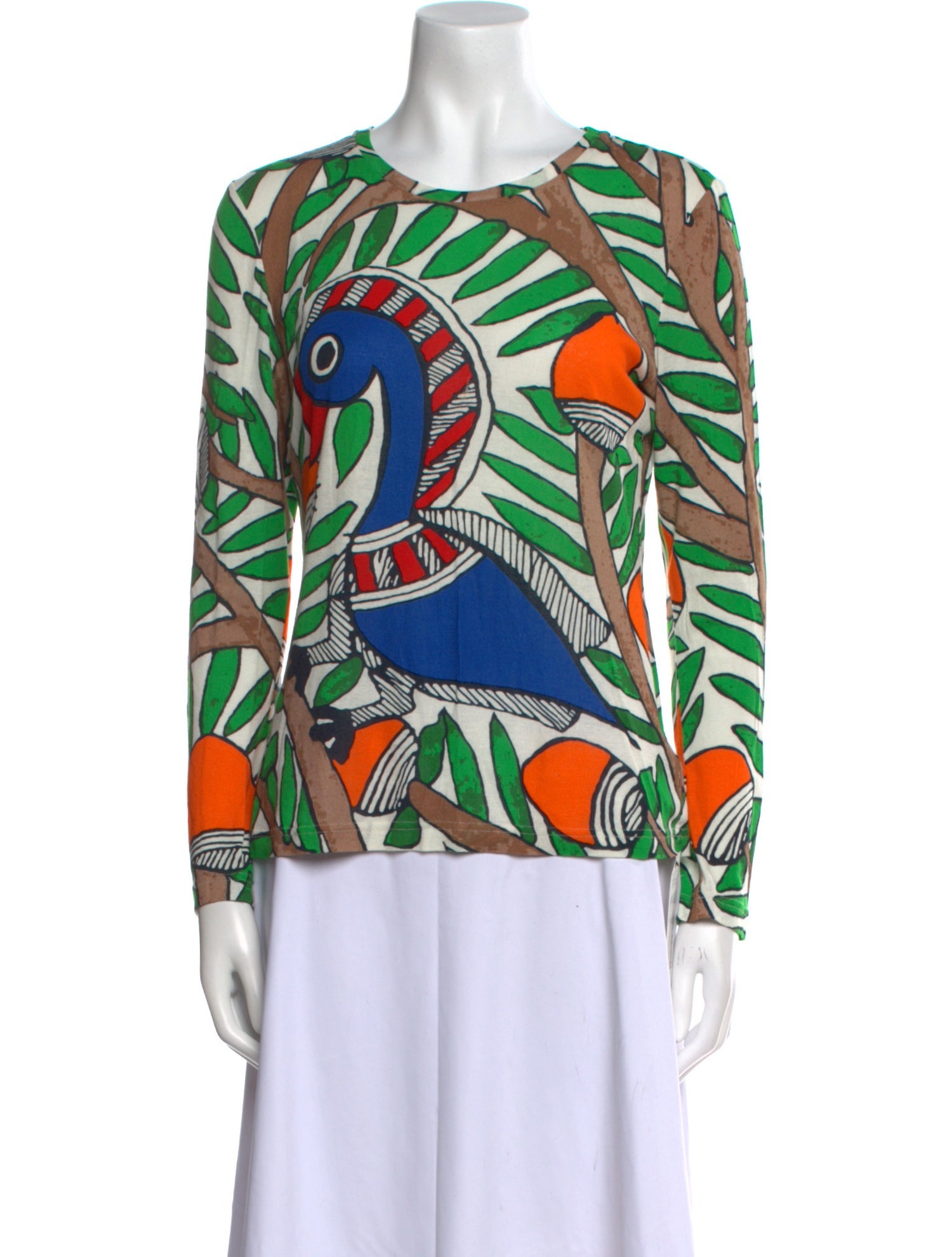 Tory Burch Printed Crew Neck Blouse