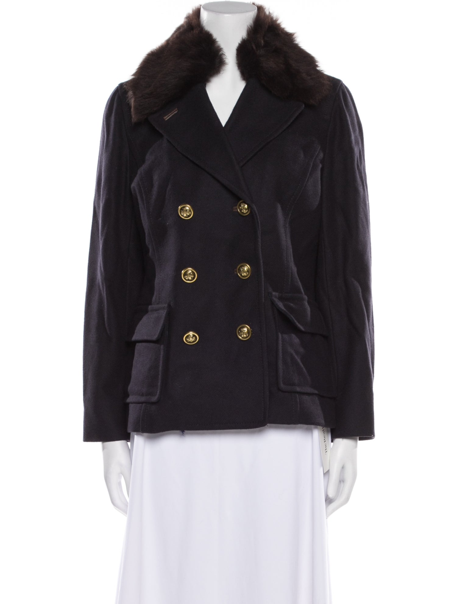 Tory Burch Wool Faux Fur Jacket
