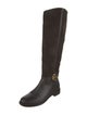 Tory Burch Suede Leather Trim Embellishment Riding Boots