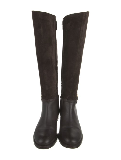 Tory Burch Suede Leather Trim Embellishment Riding Boots