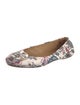 Tory Burch Leather Floral Print Ballet Flats